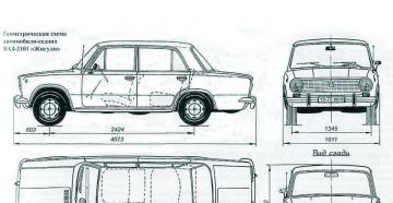 Основные габаритные размеры автомобиля ВАЗ–21011 Габаритные размеры силовой установки автомобиля ваз 2101