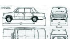 Основные габаритные размеры автомобиля ВАЗ–21011 Габаритные размеры силовой установки автомобиля ваз 2101
